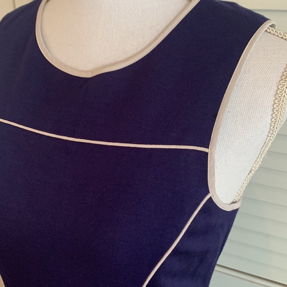 Cynthia Steffe Sleeveless Dress Women’s Blue with White Piping Stretch Size 6 - Picture 2 of 8